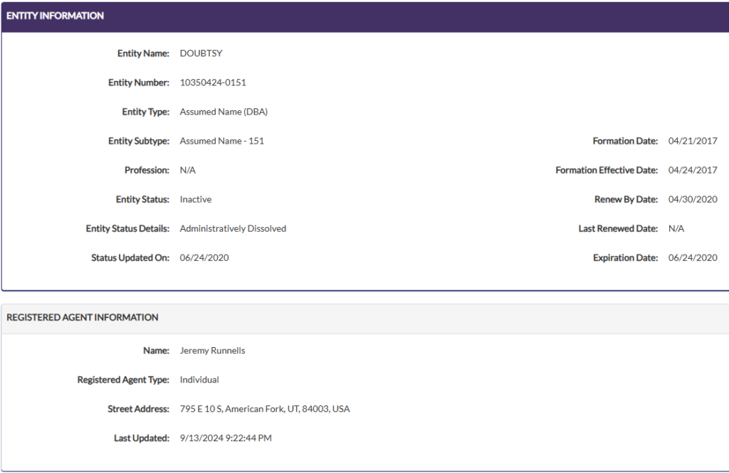 Doubtsy Public Filing